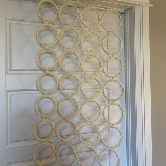 IKEA Cream 28-Ring Scarf & Tie Organizer Hanger - Picture 2 of 2